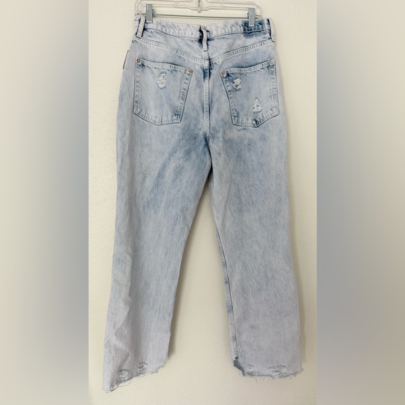 Free People Tapered Baggy Boyfriend Distressed Jeans Purple Rock Light Wash NEW - Picture 10 of 12
